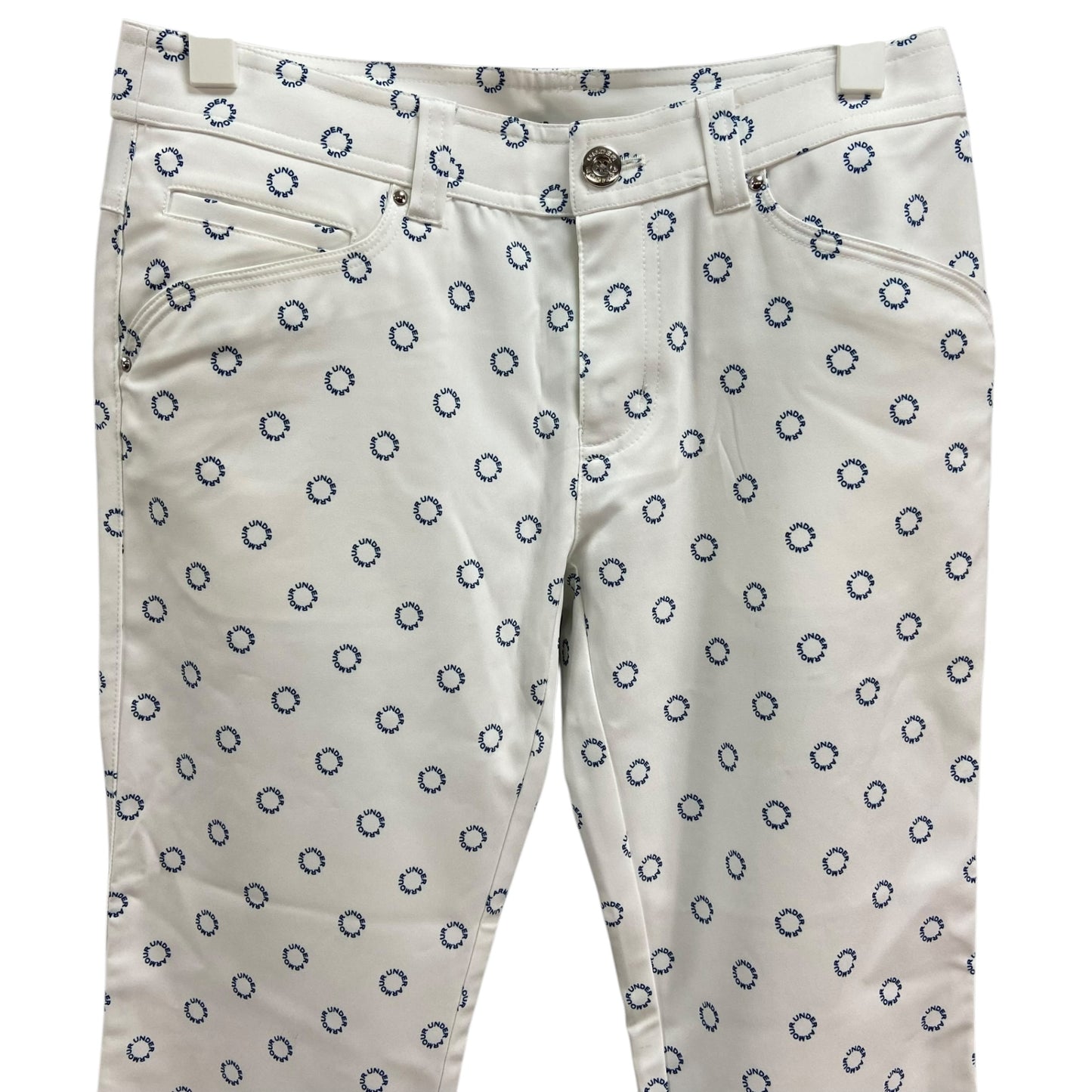 アンダーアーマー　メンズゴルフウェア　パンツ　SM　ホワイト　白　総柄　ズボン　スラックス　ロング　UNDER ARMOUR