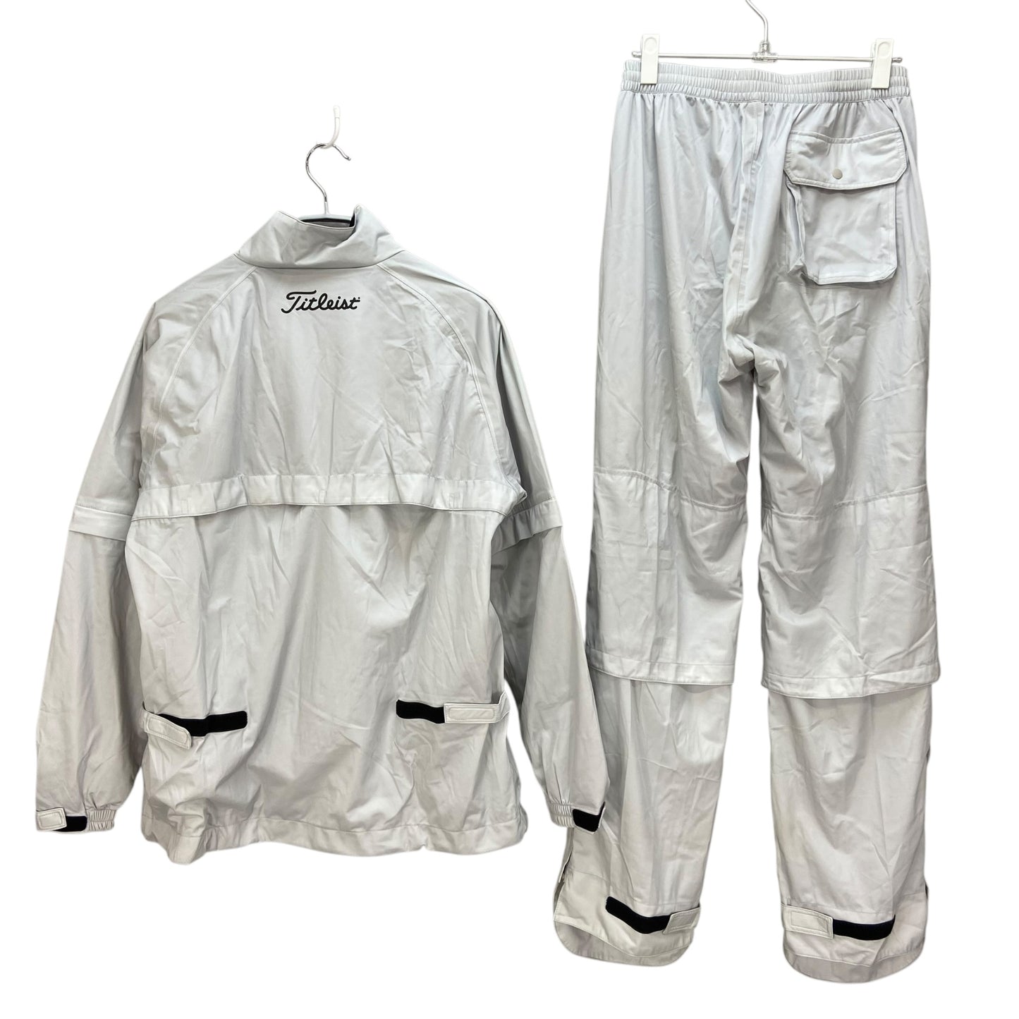 タイトリスト　メンズ　ゴルフ　レインウェア　袖着脱可能　防水性　透湿性　グレー系　Titleist　男性用