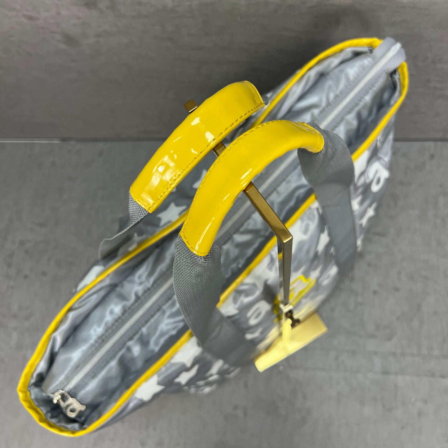 ARCHIVIO　アルチビオ　ゴルフトートバッグ　aロゴワッペン　ホワイトスター総柄　グレーカラーベース　ラウンド　カート