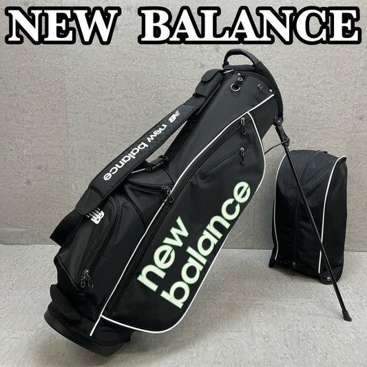 ニューバランス　ゴルフ用　スタンド式　キャディバッグ　約8.5型　ブラック　黒　ポリエステル　New Balance