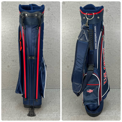 U.S.OPEN　ゴルフ用　スタンド式キャディバッグ　ナイロン　ネイビー　ユーエスオープン　ラウンドアイテム