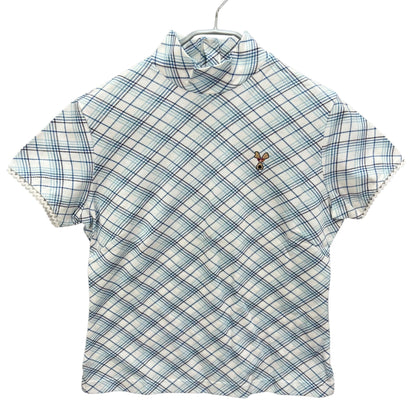 MU SPORT　スポーツ　レディース　女性用 半袖トップス Tシャツ　モックネック　チェック　42号　XLサイズ