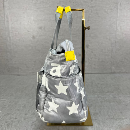 ARCHIVIO　アルチビオ　ゴルフラウンドバッグ　カートバッグ　aロゴワッペン　ホワイトスター総柄　グレーカラーベース　小物入れ