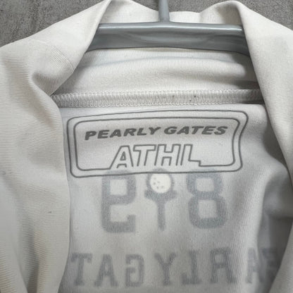 パーリーゲイツ　メンズ　ゴルフウェア　長袖シャツ　モックネック　4号　M　ホワイト　白　アパレル　PEARLY GATES