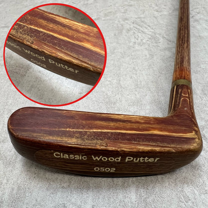 クラシック　ウッドパター	メンズゴルフ　木製	ピン型	L字	33インチ	右利き用