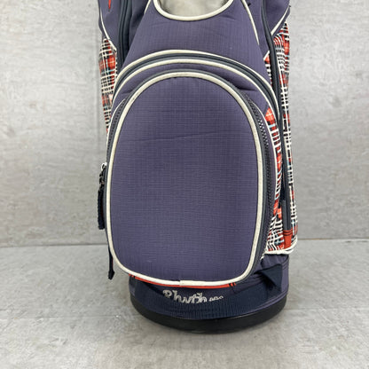 バートン　ゴルフ　カート式キャディバッグ　約9.5型　チェック柄　ナイロン製　BURTON