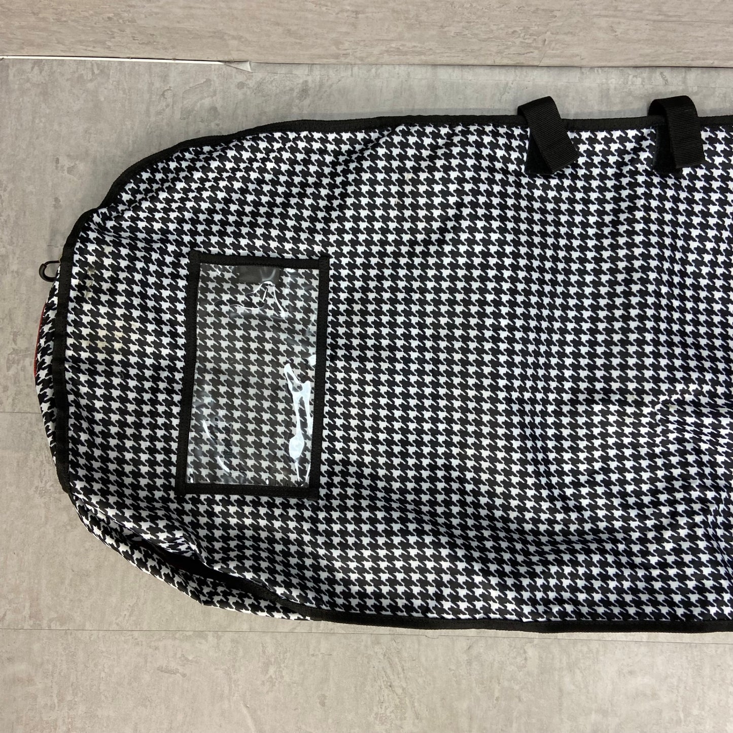 FREIMAGE　ゴルフバッグトラベルカバー　千鳥柄　ハウンドトゥース　総柄　旅行バッグ　ナイロン　一部レザー　フリメージェ