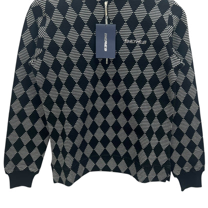 ホンマ　ベレス　メンズゴルフウェア　ハーフジップセーター　M　ブラック　黒　ホワイト　白　HONMA　BERES　長袖トップス