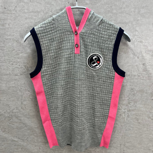 アンパスィ　レディース　ベスト　ニット　セーター　Mサイズ　グレー　ネイビー　女性用ゴルフアパレル　and per se