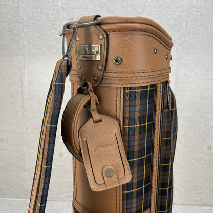 ミズノ　ゴルフ　キャディバッグ　ヘッドカバー　カート式　約８型　チェック柄　Mizuno