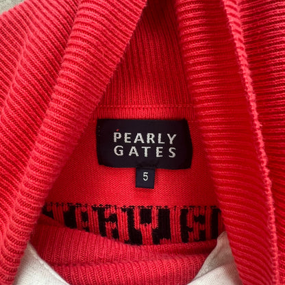 PEARLY GATES パーリーゲイツ　メンズ　男性用 長袖トップス ニットセーター　タートルネック　ピンク　5号　Lサイズ