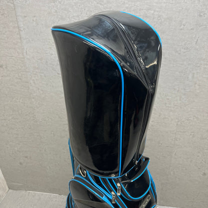 ロマロ　ゴルフ　カート式キャディバッグ　約10型　エナメル　ブラック　黒　ブルー　青　RomaRo