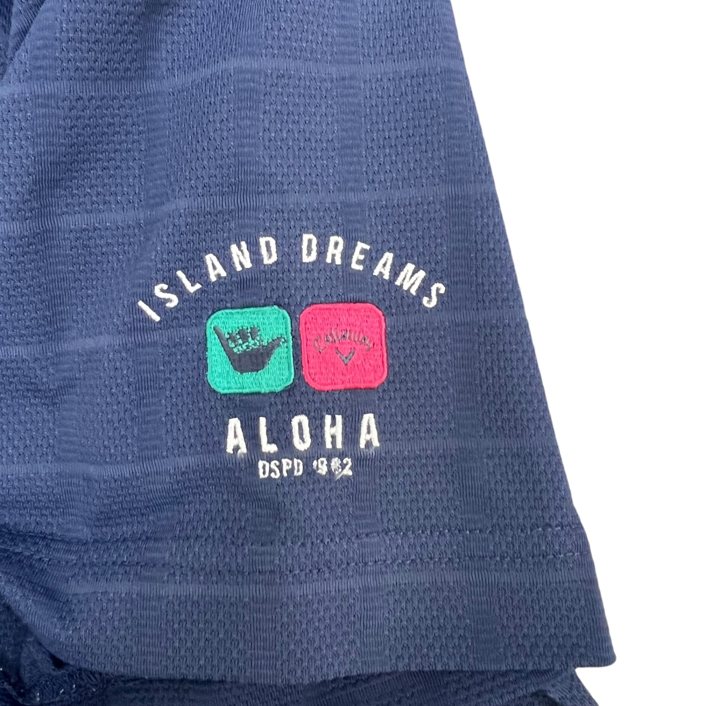 キャロウェイ　メンズ　半袖ポロシャツ　3L　ボタンダウン　チェック　ネイビー　男性用ゴルフアパレル　トップス　Callaway