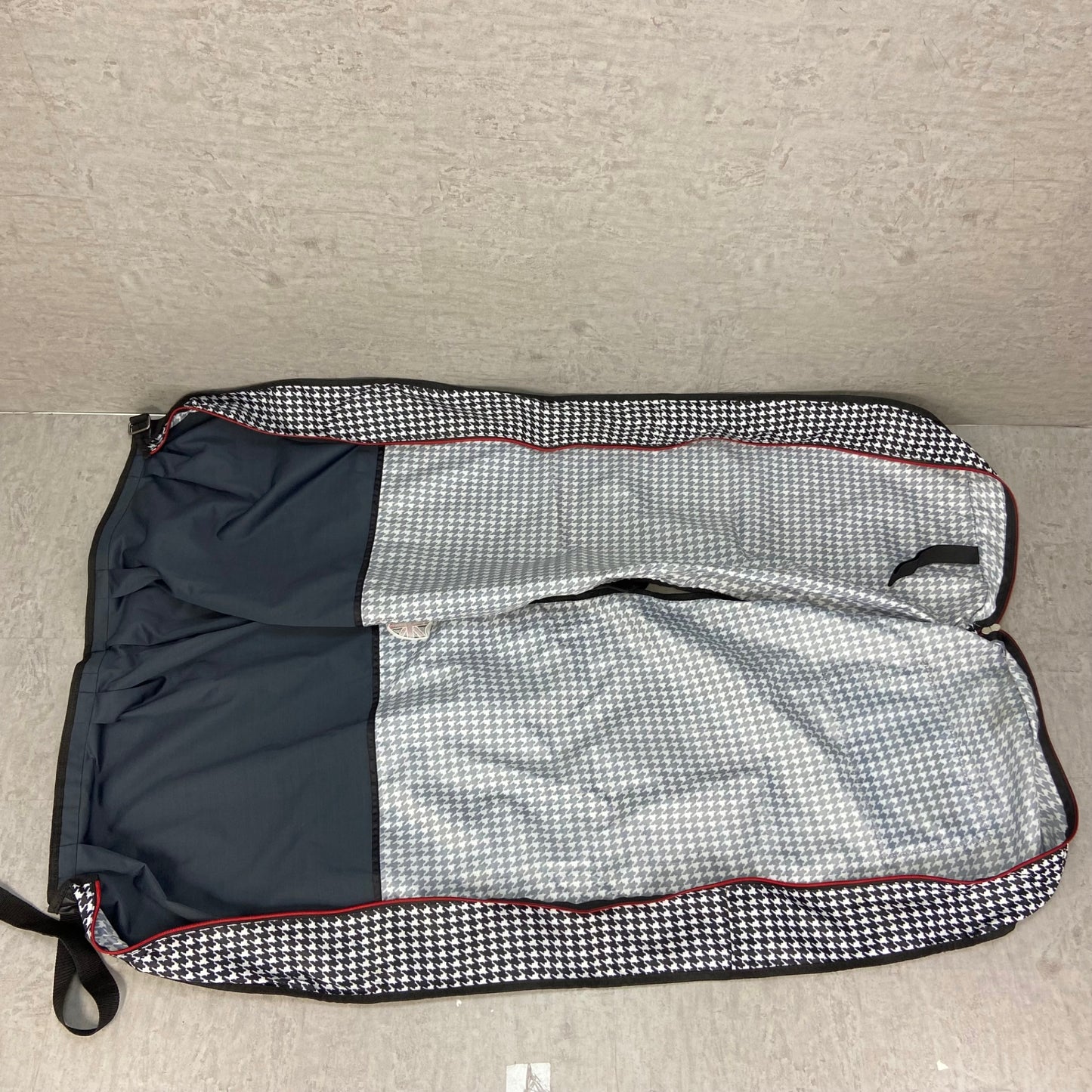 FREIMAGE　ゴルフバッグトラベルカバー　千鳥柄　ハウンドトゥース　総柄　旅行バッグ　ナイロン　一部レザー　フリメージェ