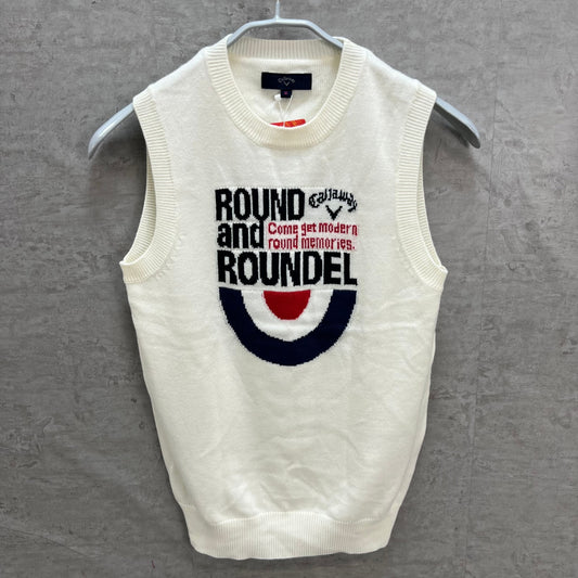 キャロウェイ　レディース　ベスト　ニット　セーター　Mサイズ　ホワイト　女性用ゴルフアパレル　Callaway