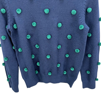 マスターバニーエディション　レディース　ボンボンセーター　トップス　玉飾り　ネイビー　0サイズ　女性用 ゴルフアパレル　MASTER BUNNY EDITION