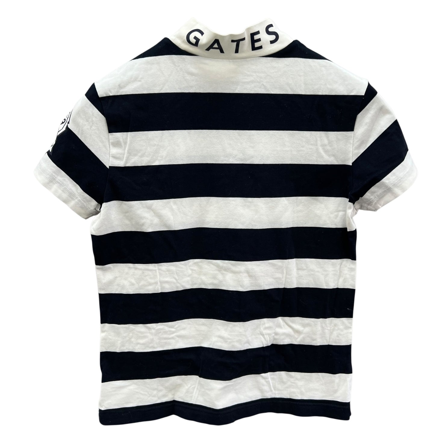 パーリーゲイツ　レディースゴルフアパレル　半袖モックネックシャツ　サイズ1　ボーダー　女性用　ウェア　PEARLY GATES