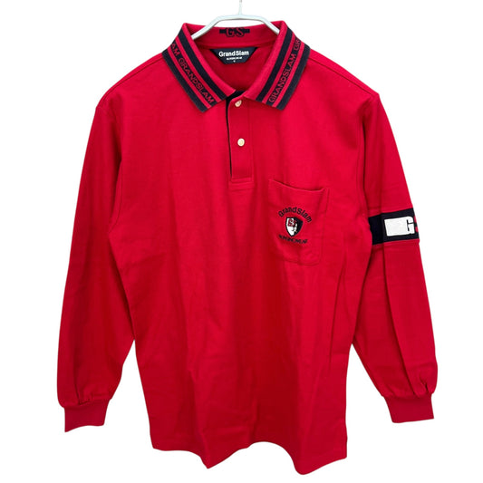 マンシングウェア　メンズゴルフウェア　長袖ポロシャツ　M　レッド　赤　MUNSINGWEAR　アパレル