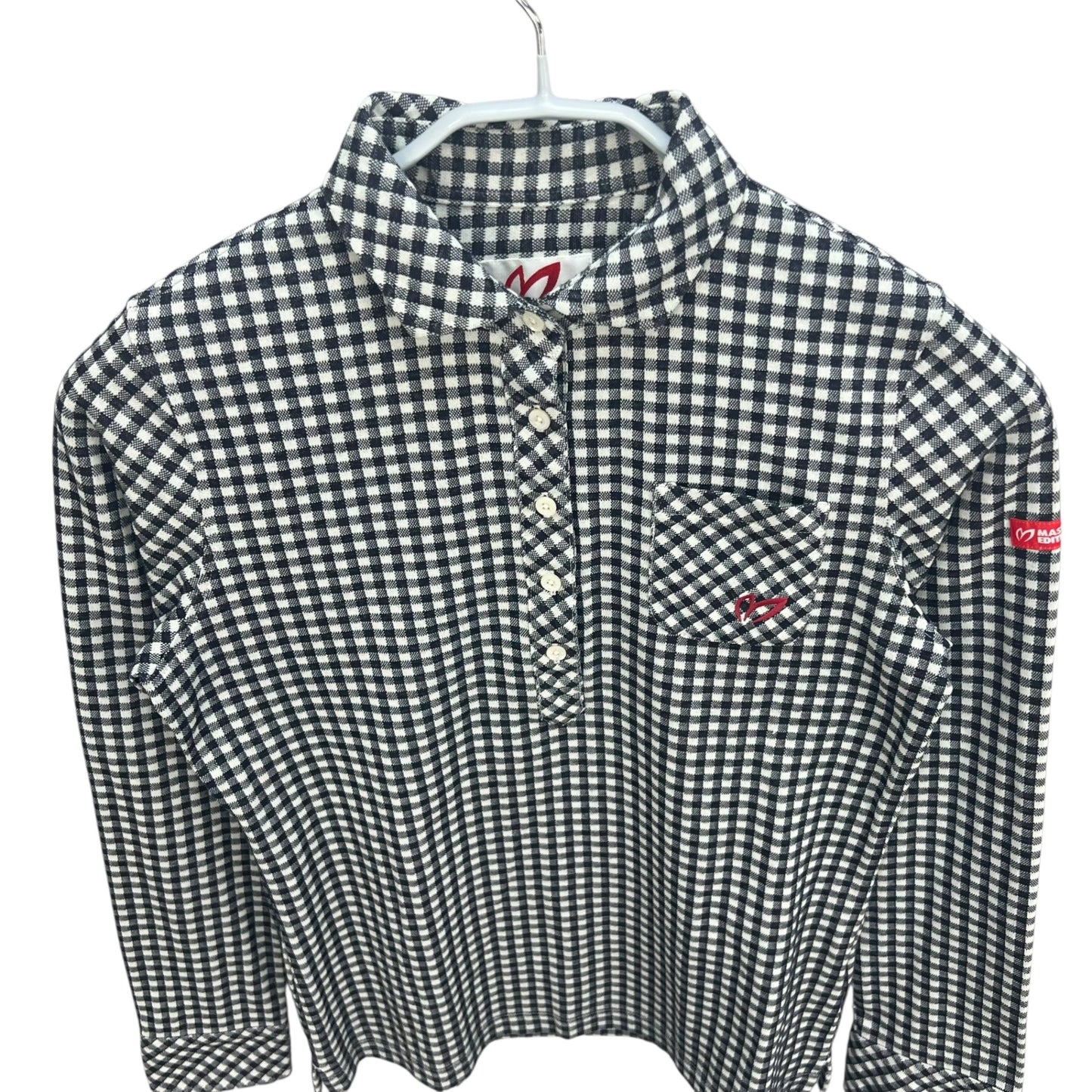 マスターバニーエディション　レディース　長袖シャツ　チェックデザイン　ワンポイントロゴ　トップス　女性用 ゴルフアパレル　MASTER BUNNY EDITION