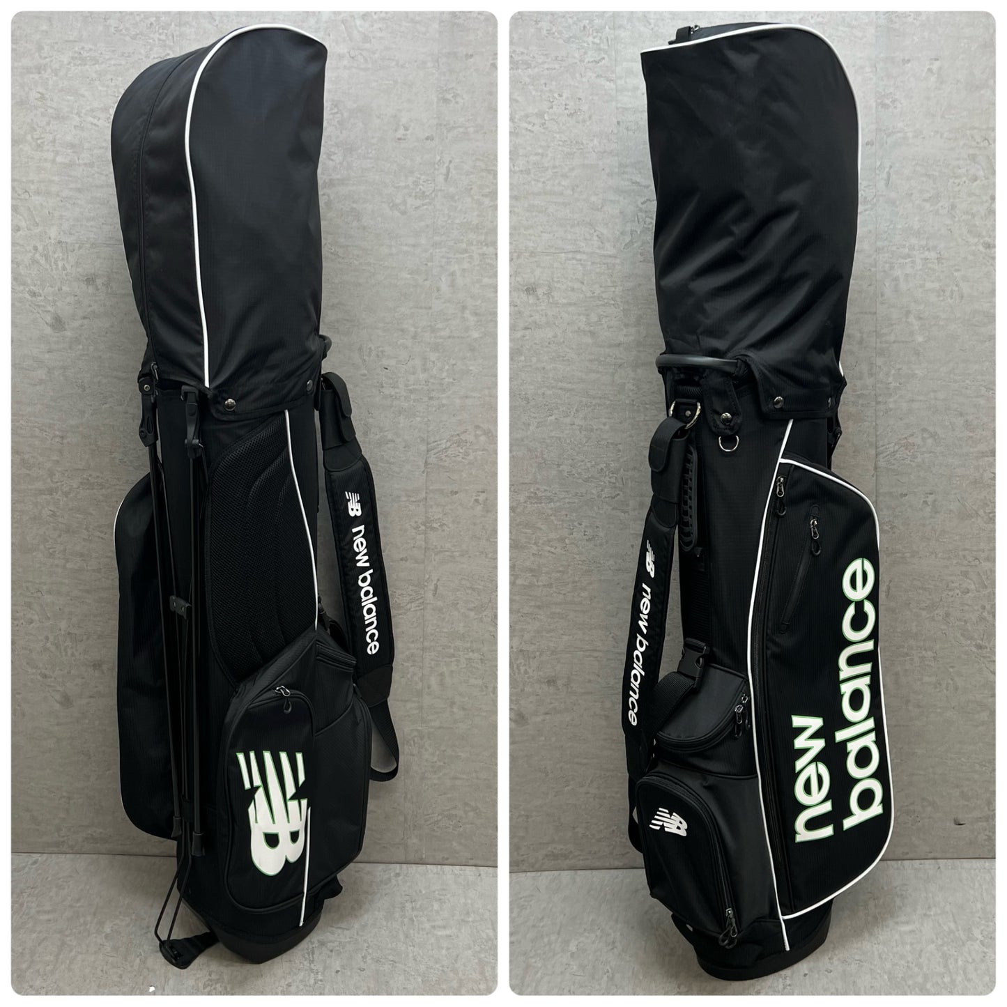 ニューバランス　ゴルフ用　スタンド式　キャディバッグ　約8.5型　ブラック　黒　ポリエステル　New Balance