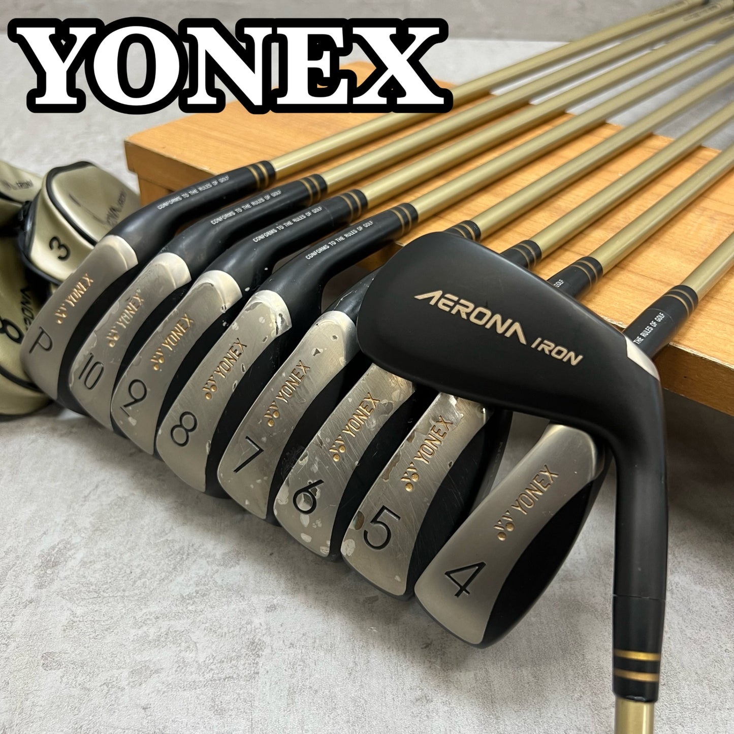 YONEX ヨネックス AERONA IRON エアロナアイアン メンズゴルフ アイアンセット 右利き 3番〜PW 9本 カーボン R
