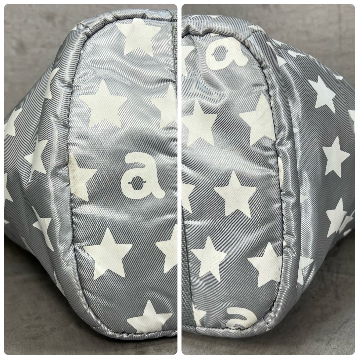 ARCHIVIO　アルチビオ　ゴルフトートバッグ　aロゴワッペン　ホワイトスター総柄　グレーカラーベース　ラウンド　カート