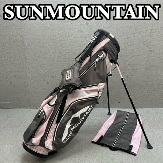 SUN MOUNTAIN サンマウンテン ゴルフ スリム キャディバッグ スタンド式 約8型 2分割 ピンク グレー ナイロン