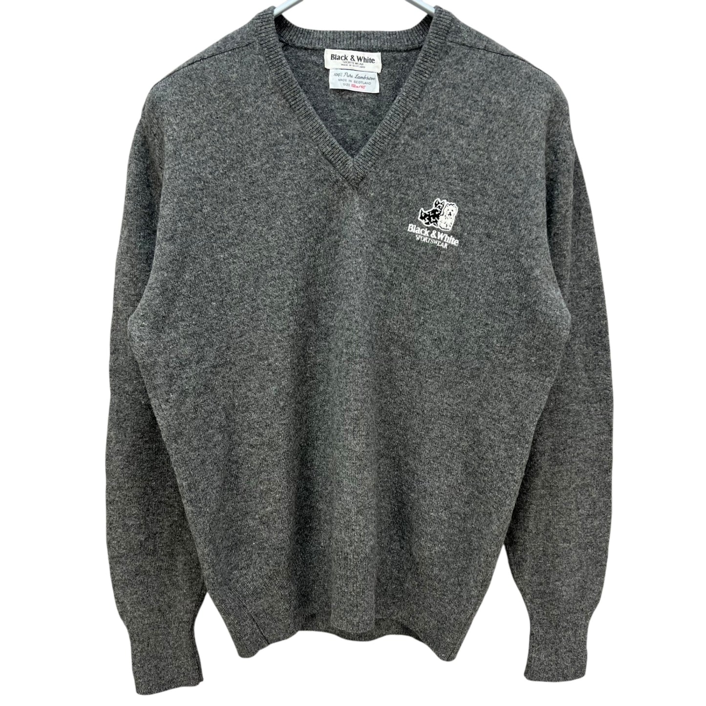 ブラックアンドホワイト　メンズゴルフウェア　Vネックセーター　L　グレー　Black＆White 　アパレル