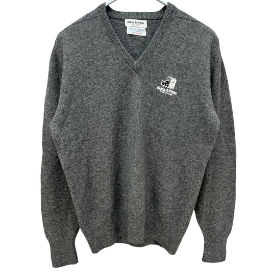 ブラックアンドホワイト　メンズゴルフウェア　Vネックセーター　L　グレー　Black＆White 　アパレル