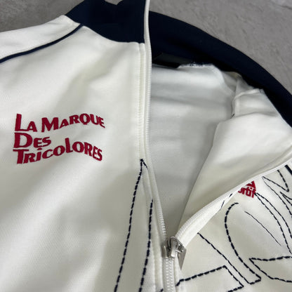 ルコックスポルティフ　メンズ　ゴルフウェア　長袖トップス　ジャージ　L　ホワイト　レッド　白　赤　LECOQSPORTIF