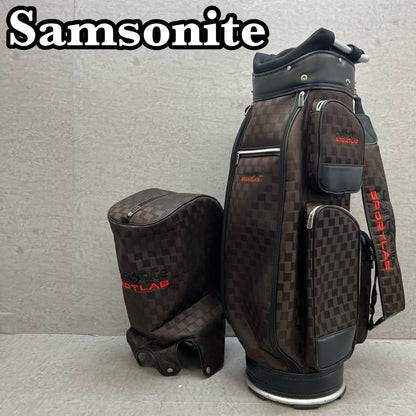 サムソナイト　ゴルフ　キャディバッグ　カート式　約9型　ブラウン　茶系　Samsonite