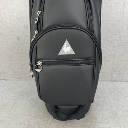 ルコックスポルティフ　ゴルフ　カート式キャディバッグ　PUレザー　約8.5型　ブラック　黒　LE COQ SPORTIF