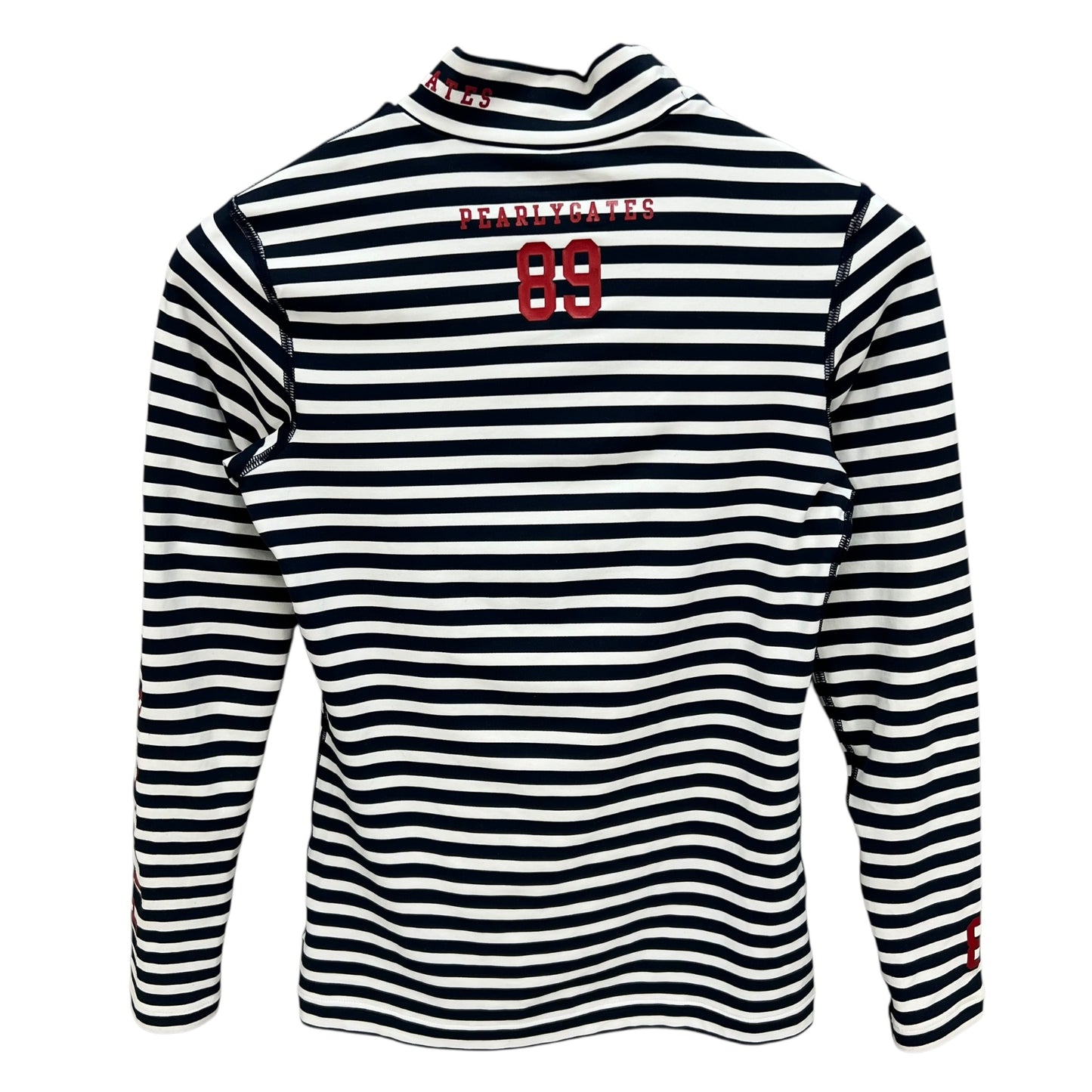 PEARLY GATES パーリーゲイツ　レディース　女性用 長袖トップス インナー　モックネック　ボーダー　0号　Sサイズ