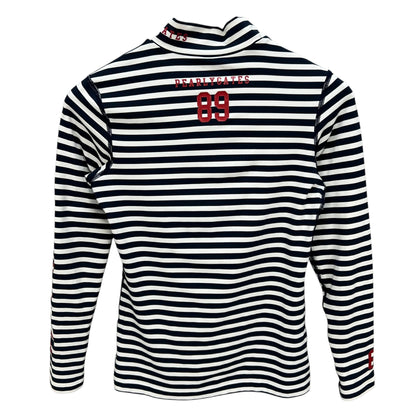 PEARLY GATES パーリーゲイツ　レディース　女性用 長袖トップス インナー　モックネック　ボーダー　0号　Sサイズ