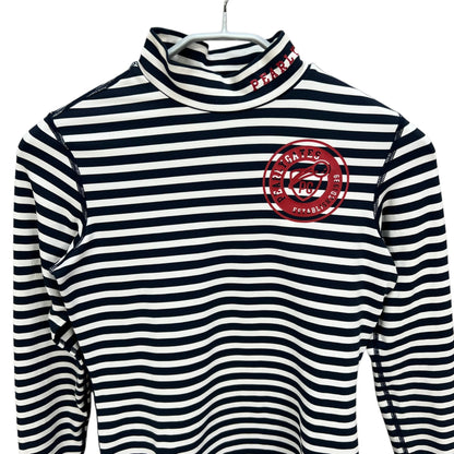 PEARLY GATES パーリーゲイツ　レディース　女性用 長袖トップス インナー　モックネック　ボーダー　0号　Sサイズ