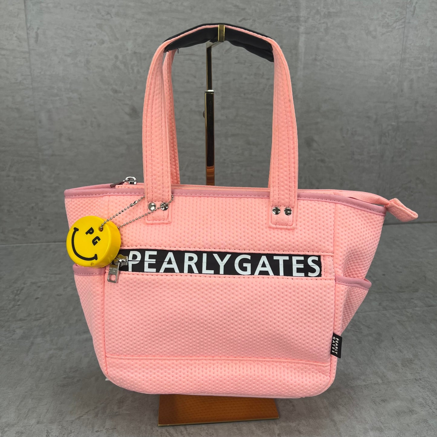 パーリーゲイツ　レディース　ゴルフラウンドバッグ　ピンク　ディンプル生地　カートバッグ　小物入れ　PEARLY GATES