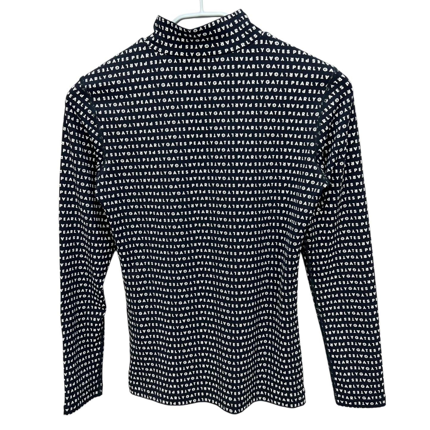 PEARLY GATES パーリーゲイツ　レディース　女性用 長袖トップス インナー　モックネック　総柄　ブラック　1号　Sサイズ