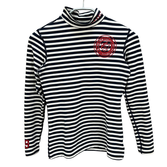 PEARLY GATES パーリーゲイツ　レディース　女性用 長袖トップス インナー　モックネック　ボーダー　0号　Sサイズ