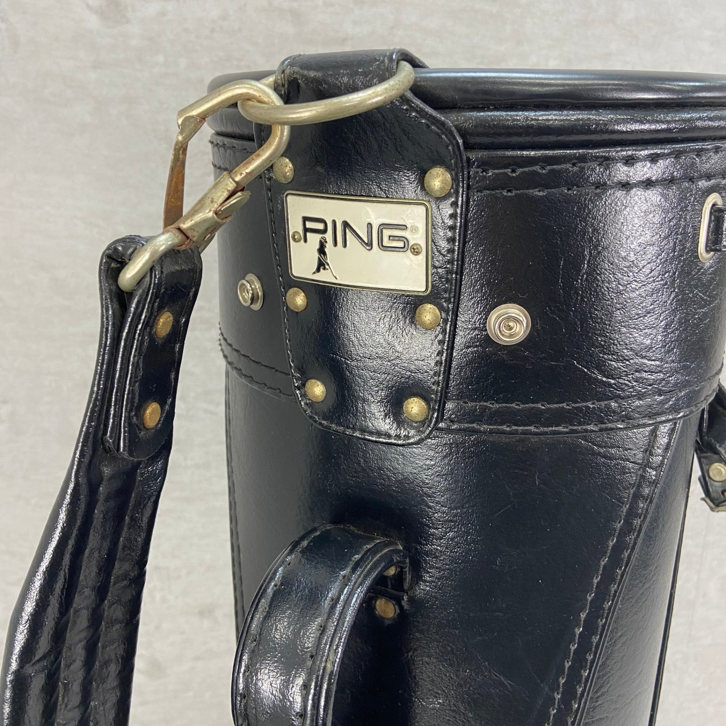 PING　キャディバッグ　カート式　3分割　約8.5型(約21cm)　約3.0Kg　レザー　ビンテージ　ピン