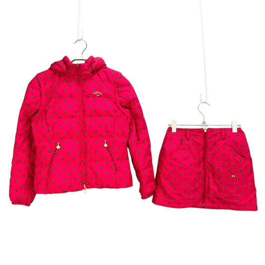 リバーシブル　キャロウェイ　レディースゴルフウェア　ダウンセットアップ　S　アウター　ジャケット　ピンク　スカート　Callaway