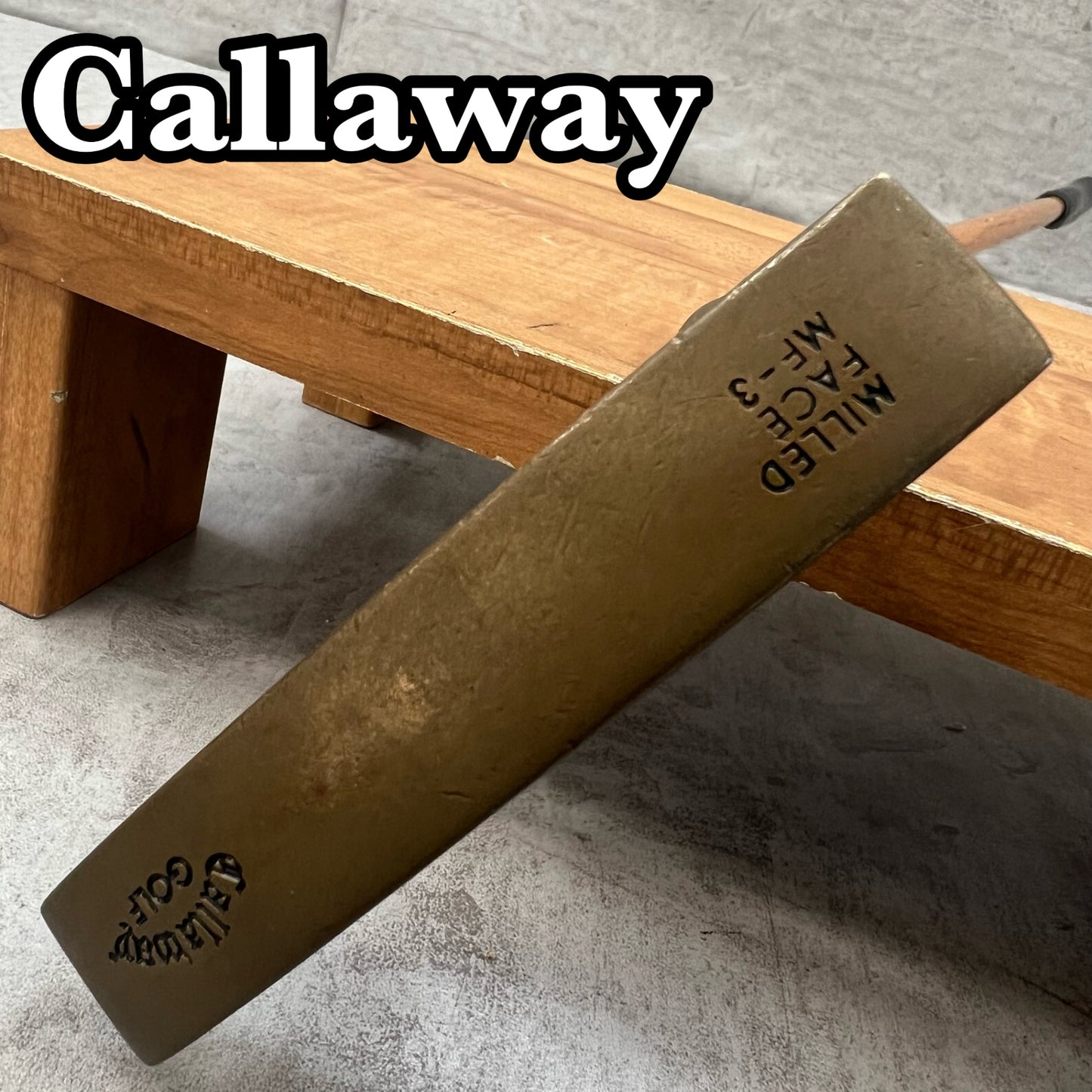 キャロウェイ　ミルドフェース　MF-3　メンズゴルフ　パター　木製シャフト　約35インチ　Callaway　MILLED FACE