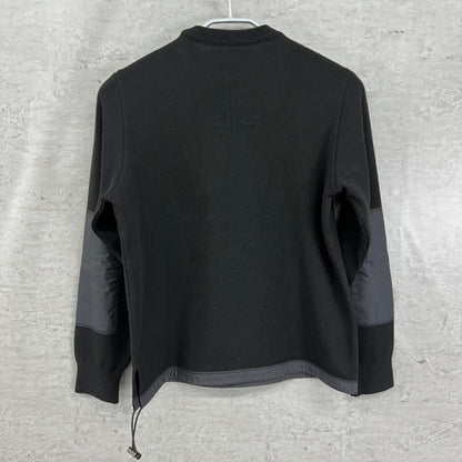 ランバン　メンズ　ゴルフウェア　長袖トップス　ウール　40　ブラック　黒　LANVIN