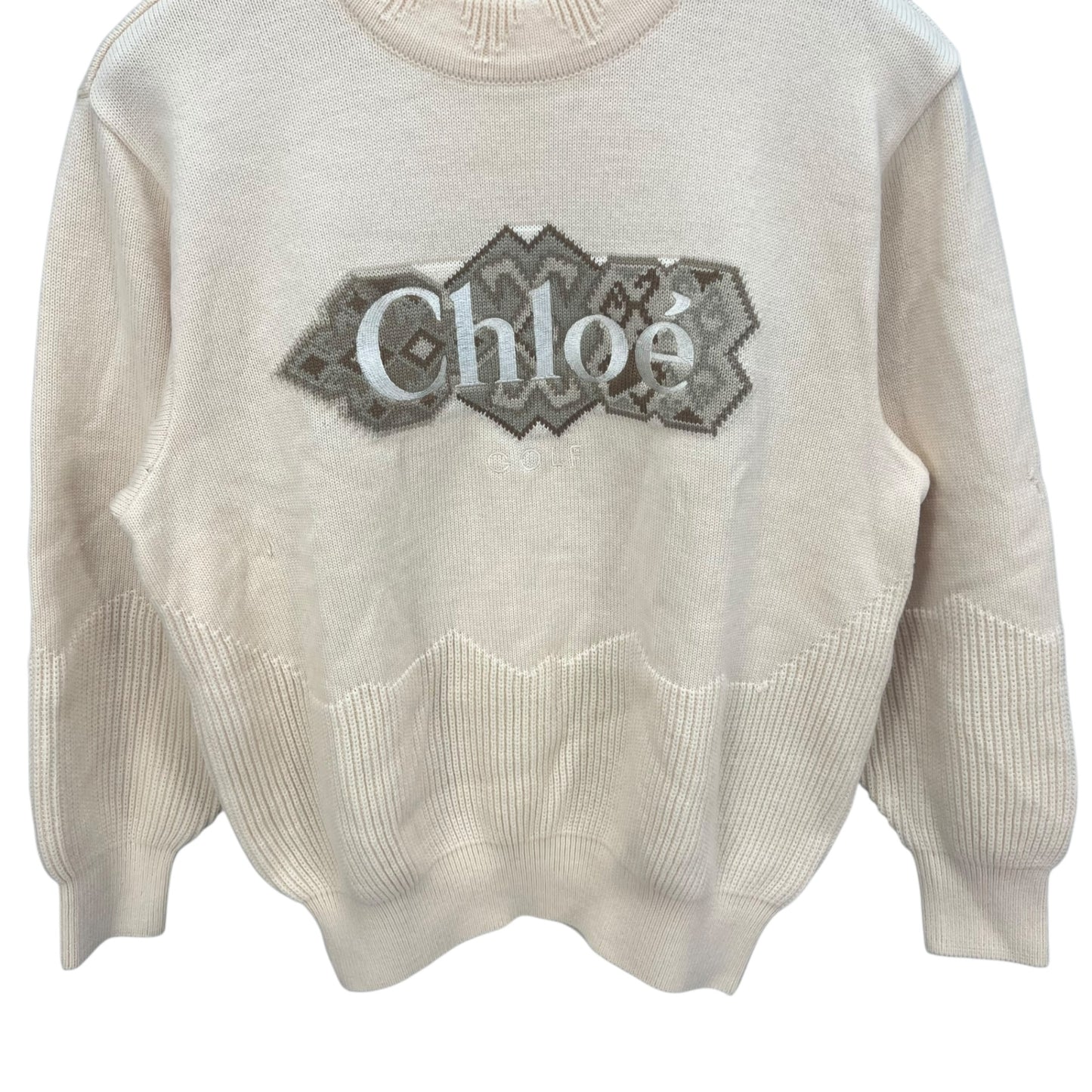 Chloe　クロエ　レディース　女性用 長袖トップス セーター　クルーネック　ラウンドネック　丸首　ベージュ　Mサイズ