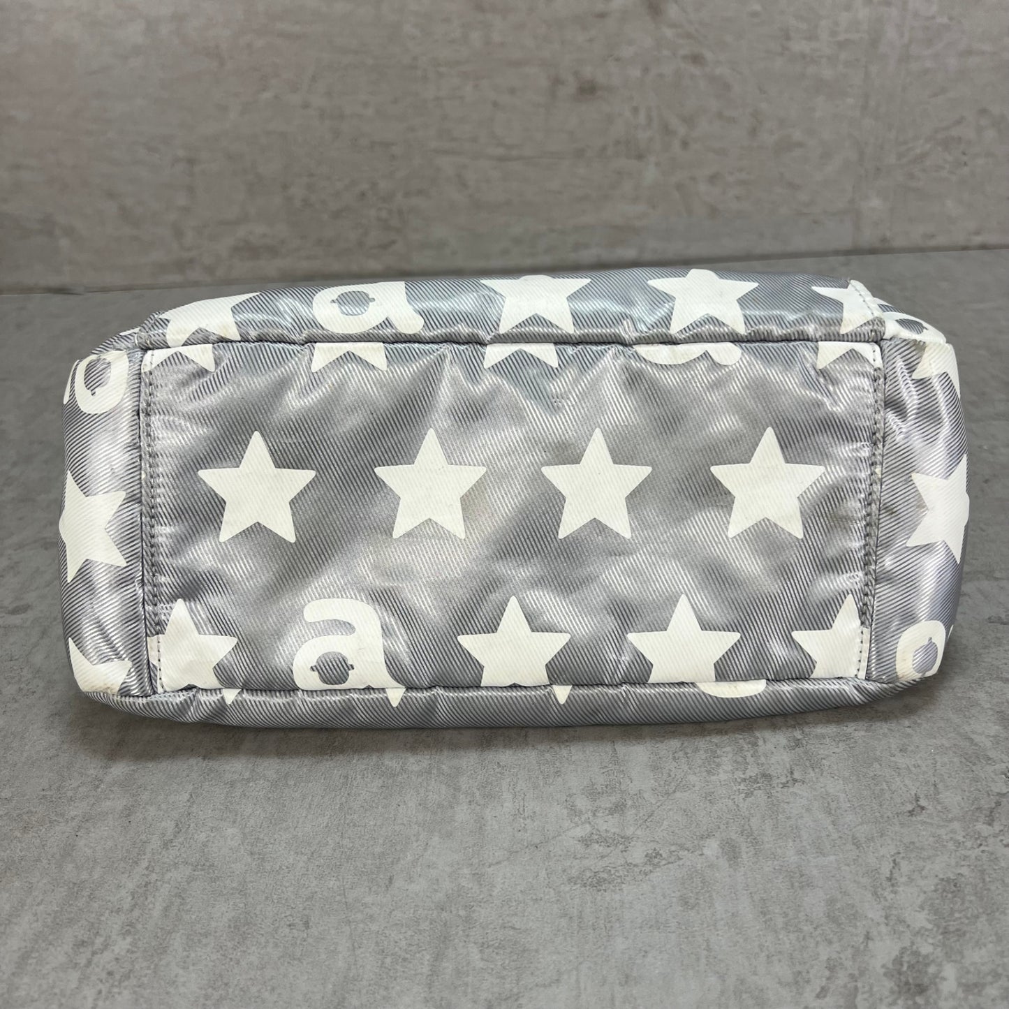 ARCHIVIO　アルチビオ　ゴルフラウンドバッグ　カートバッグ　aロゴワッペン　ホワイトスター総柄　グレーカラーベース　小物入れ