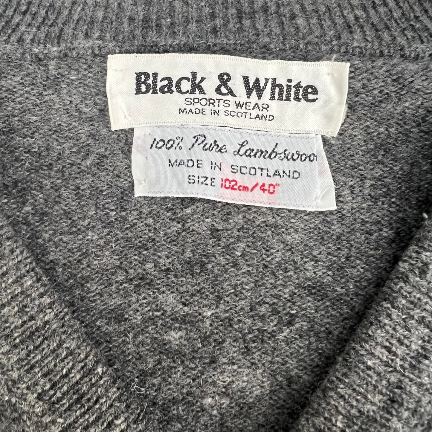 ブラックアンドホワイト　メンズゴルフウェア　Vネックセーター　L　グレー　Black＆White 　アパレル