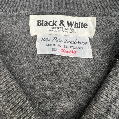 ブラックアンドホワイト　メンズゴルフウェア　Vネックセーター　L　グレー　Black＆White 　アパレル