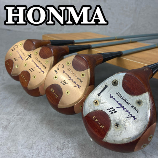 ホンマ　M-43 レディースゴルフ　パーシモンセット　4本　A 右利き用　木製　ウッド　HONMA