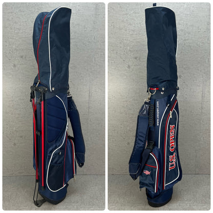 U.S.OPEN　ゴルフ用　スタンド式キャディバッグ　ナイロン　ネイビー　ユーエスオープン　ラウンドアイテム