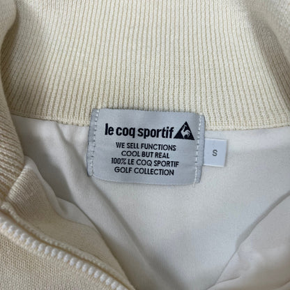 ルコックスポルティフ　メンズゴルフウェア　ハーフジップセーター　S　ホワイト　白　オレンジレッド　LE COQ SPORTIF