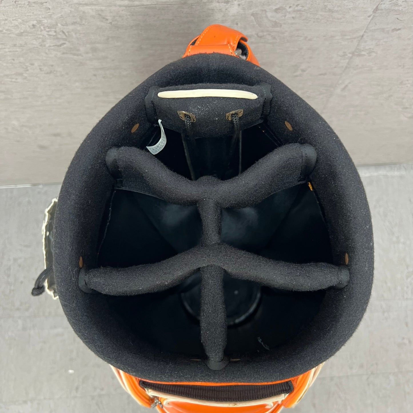 ロマロ　ゴルフ　カート式キャディバッグ　約10型　オレンジ　PUレザー　RomaRo